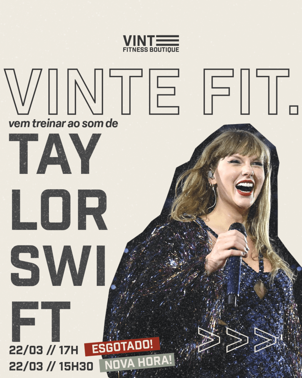 VINTE FIT. TAYLOR SWIFT – 22/03, 15H30 e&nbsp;17h